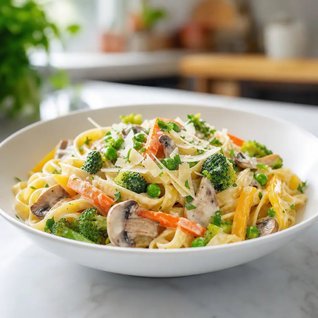 alfredo pasta primavera - final presentation