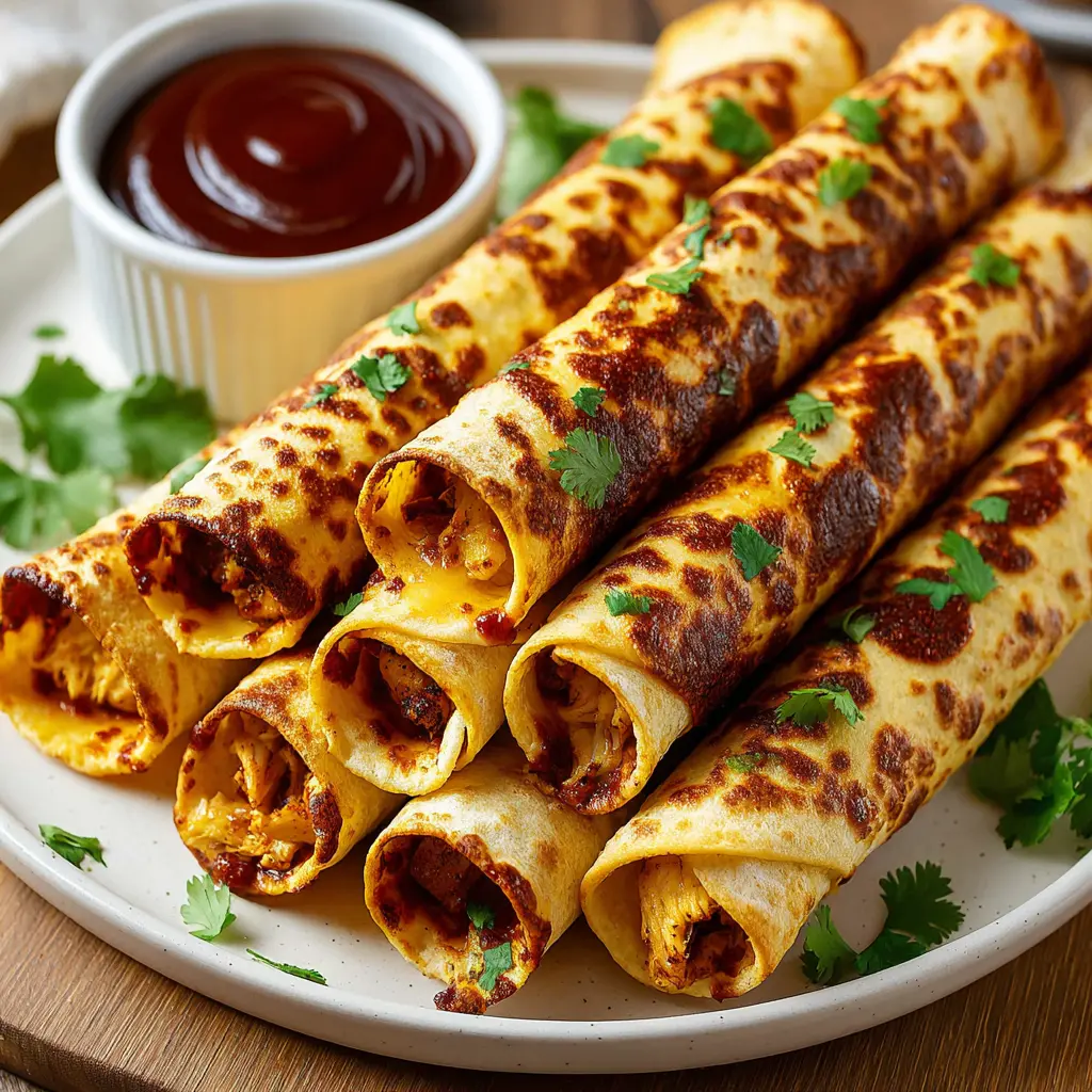 bbq chicken taquitos - final presentation
