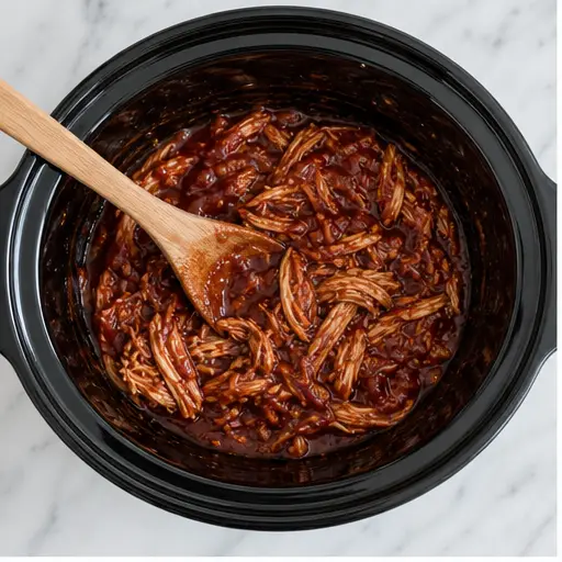 Step 1: Shredding the slow-cooked chicken