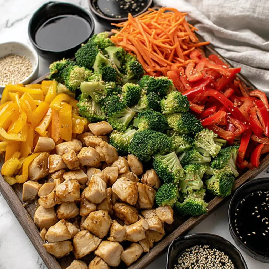 chicken stir fry - main ingredients