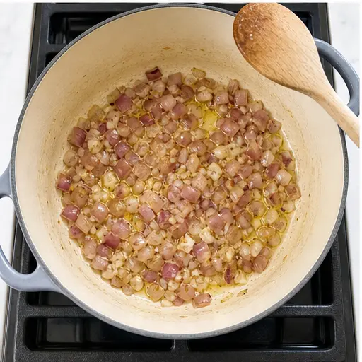 Step 3: Adding broth and simmering with roasted cauliflower