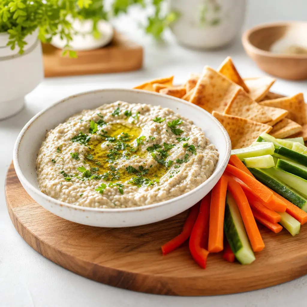 greek roasted eggplant dip melitzanosalata - final presentation