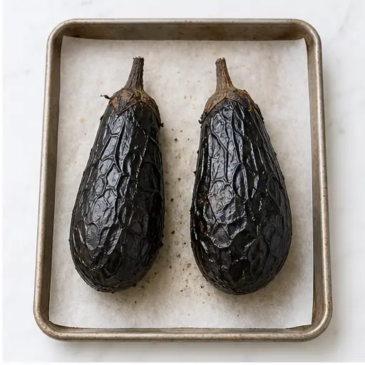 Step 2: Cooling and peeling the charred skin