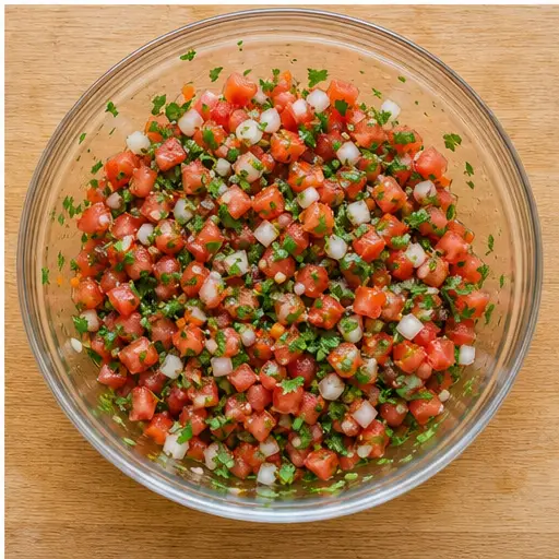 Step 4: Seasoning and stirring finished salsa