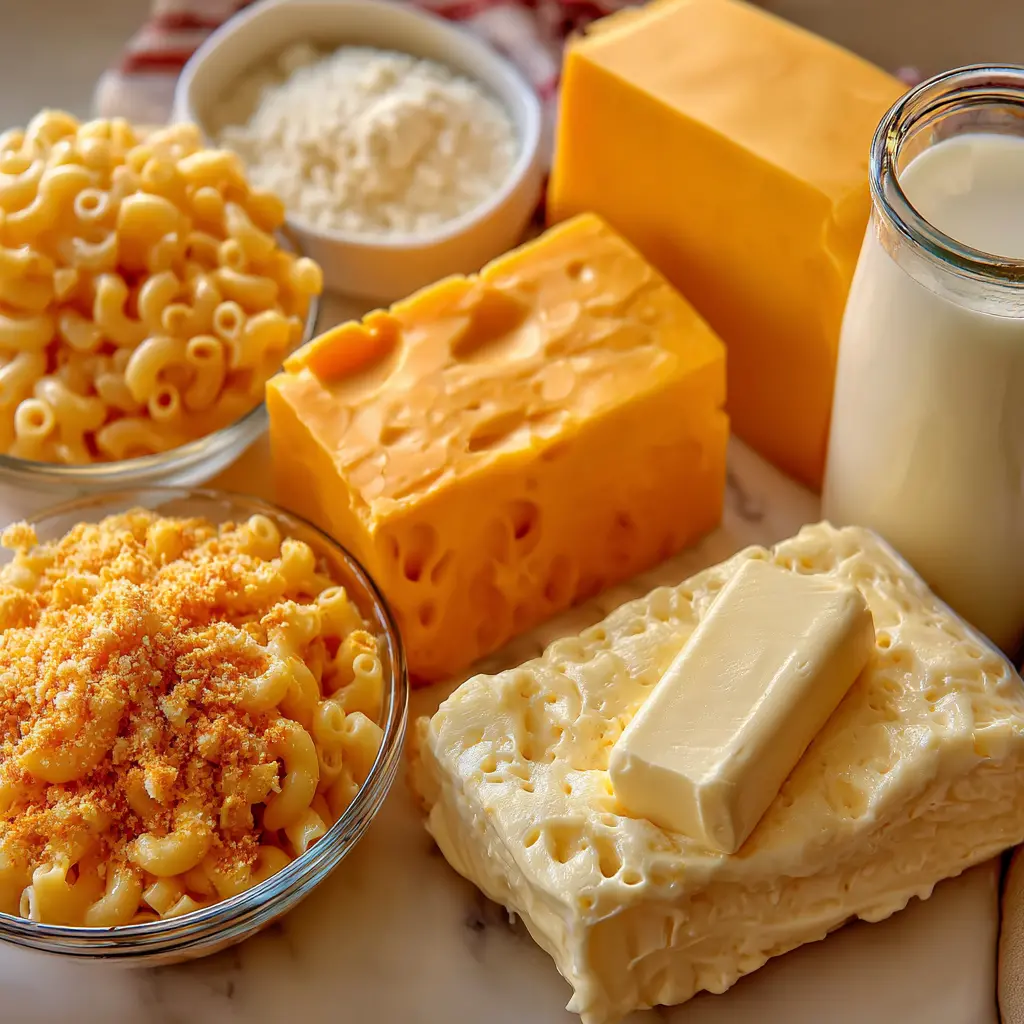 homemade mac and cheese - main ingredients