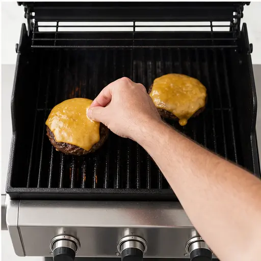 Step 4: Adding cheese on indirect heat until melted