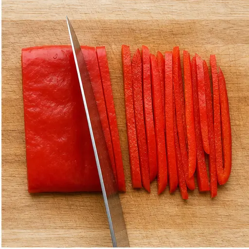 Step 2: Slicing thin julienne strips