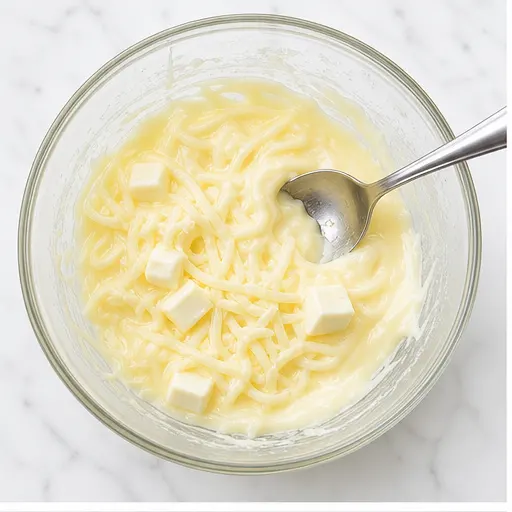 Step 1: Melting mozzarella and cream cheese together