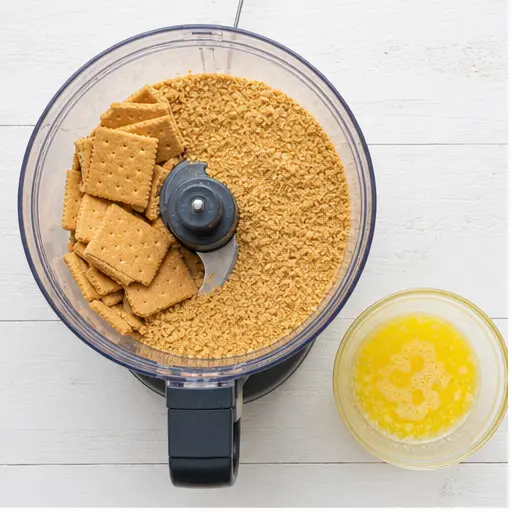 Step 1: Crush graham crackers with butter