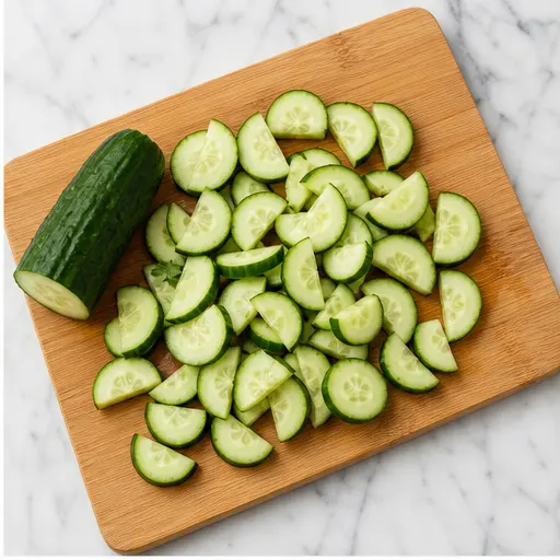 Step 2: Slicing cucumber