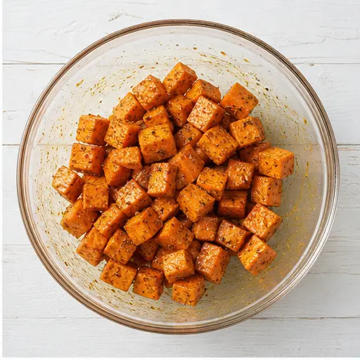 Step 2: Tossing with oil and seasonings