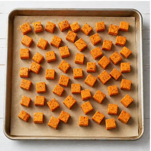 Step 3: Spreading on baking sheet in single layer