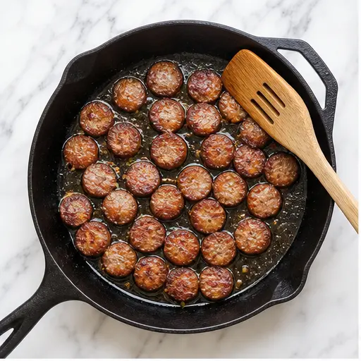 Step 1: Browning sausage coins