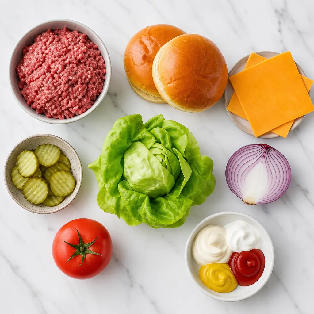 smash burgers - main ingredients