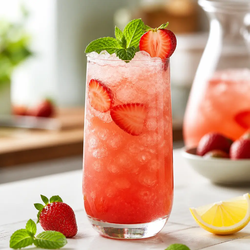 strawberry coconut water lemonade - final presentation