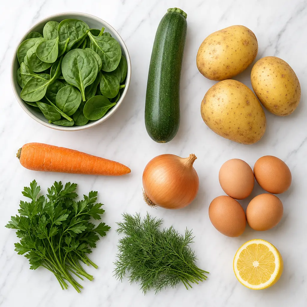 summer vegetable stew - main ingredients