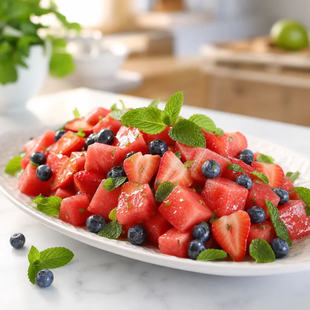 watermelon fruit salad - final presentation