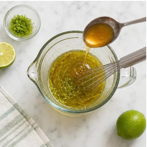Step 3: Whisking together the honey lime dressing