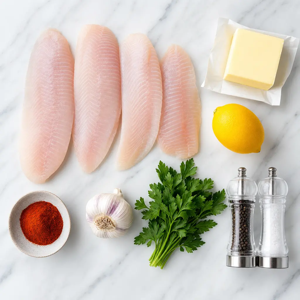 baked tilapia - main ingredients