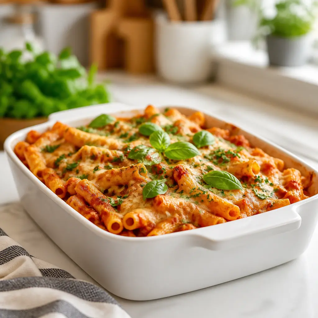 baked ziti - final presentation