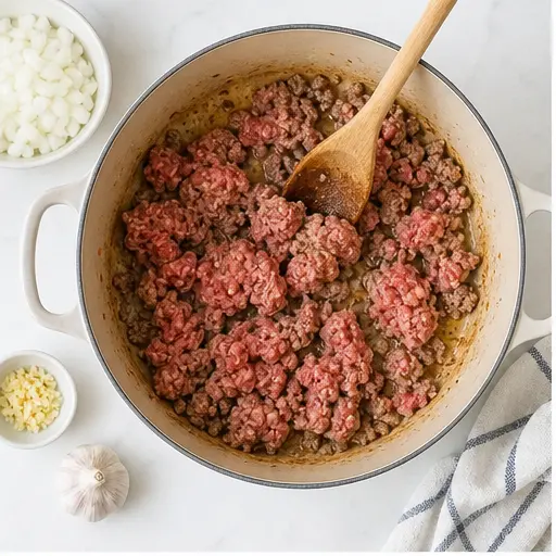 Step 1: Browning Italian sausage and onions