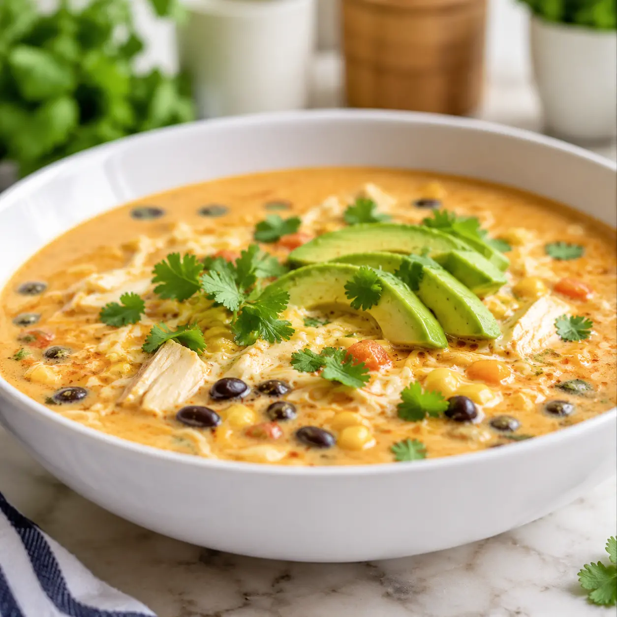chicken enchilada soup - final presentation
