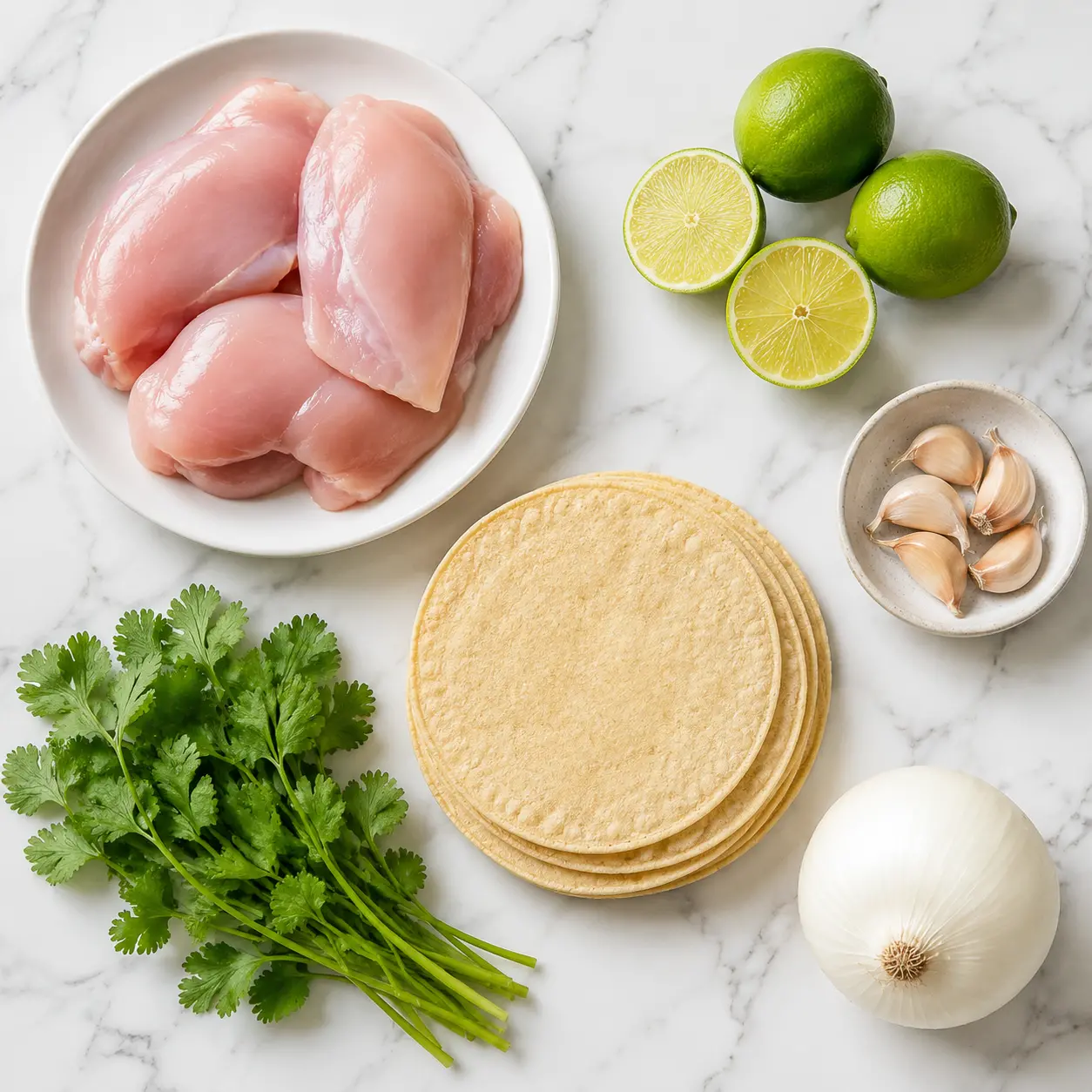 chicken street tacos - main ingredients