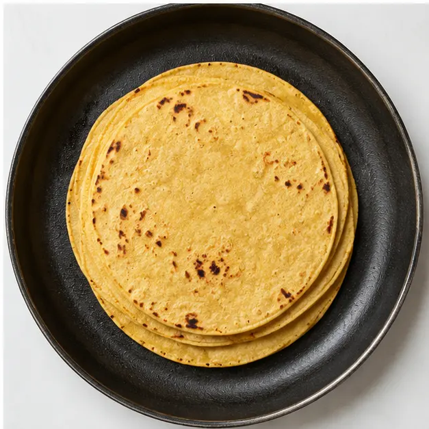 Step 4: Warm corn tortillas on dry skillet