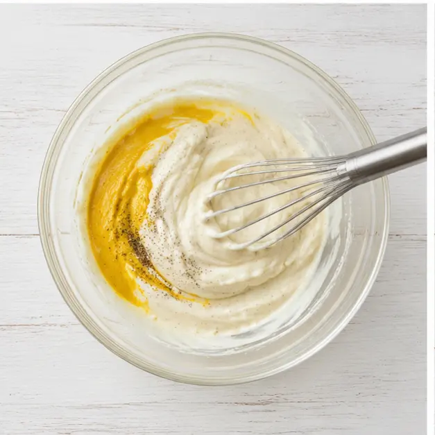 Step 3: Whisking the creamy dressing