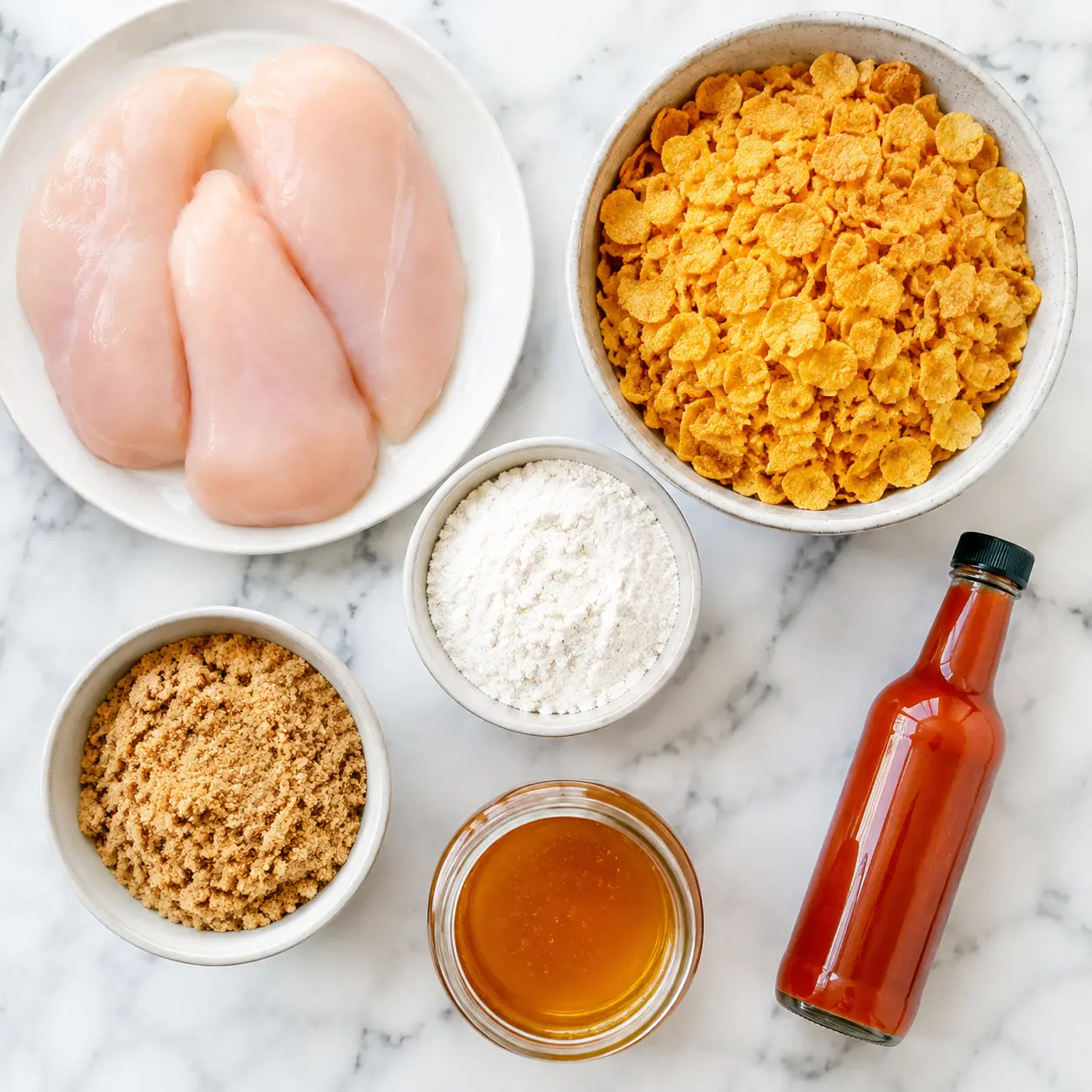 crispy baked hot honey chicken - main ingredients