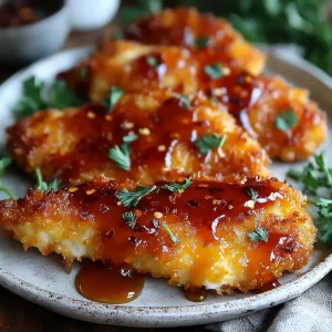 crispy baked hot honey chicken 544502713