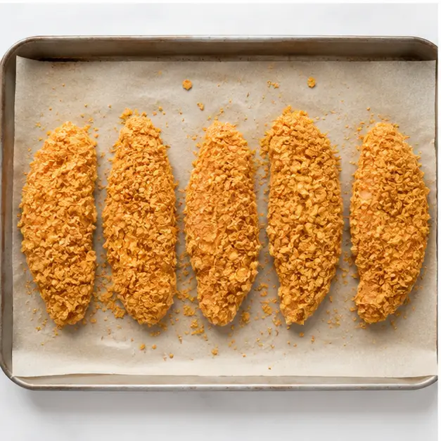Step 3: Arrange coated fillets on baking sheet