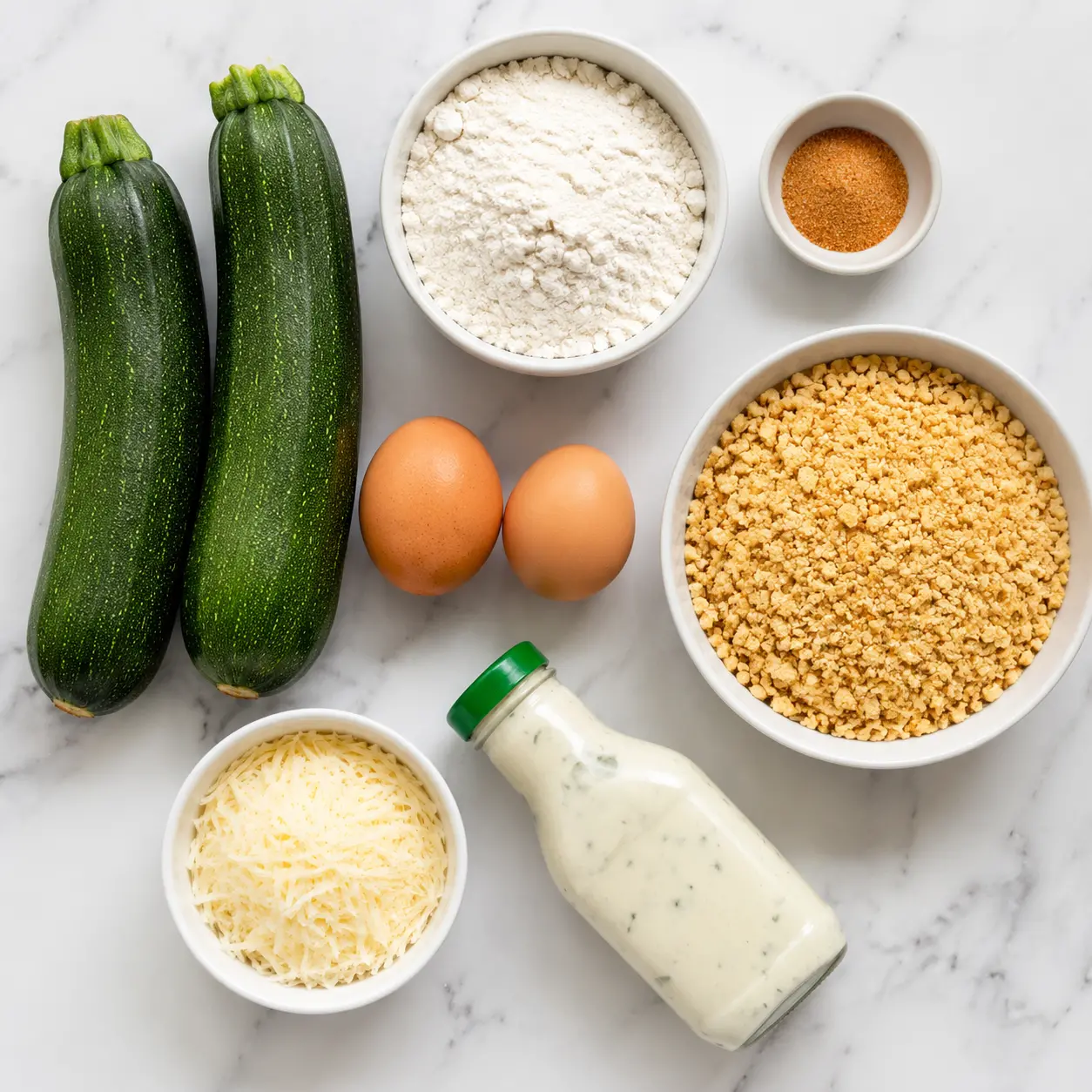 crispy fried zucchini - main ingredients