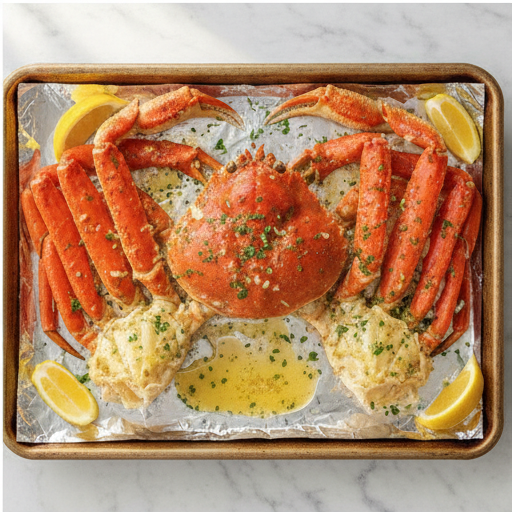 Step 4: Broiled crab legs with bubbling garlic butter