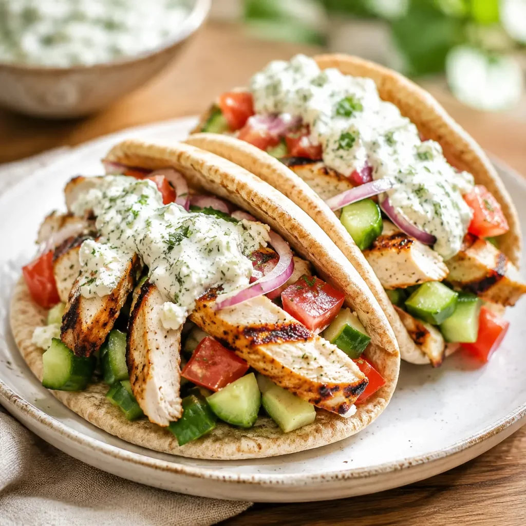 greek chicken pitas 565846898