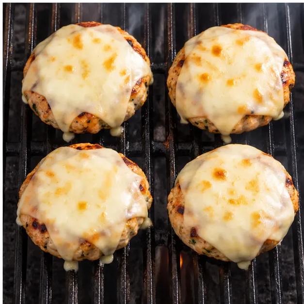 Step 4: Melting provolone cheese on the patties