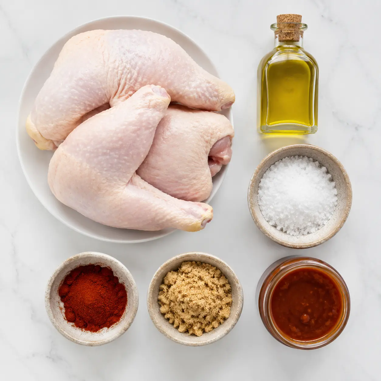grilled chicken quarters - main ingredients