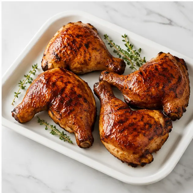 Step 4: Glaze with apricot BBQ sauce and serve