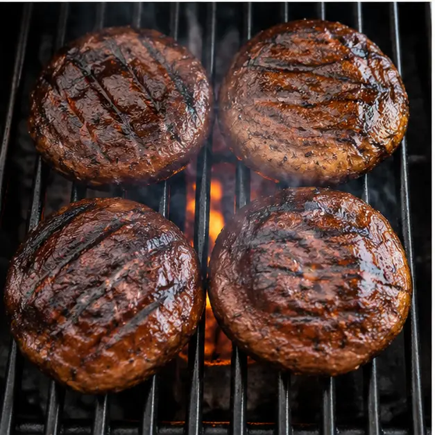 Step 3: Grilling portobellos on hot grill grates