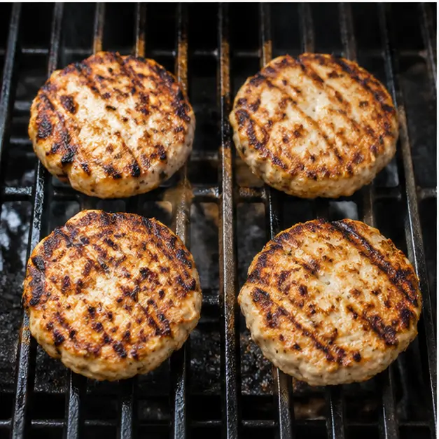 Step 3: Grilling patties until golden brown