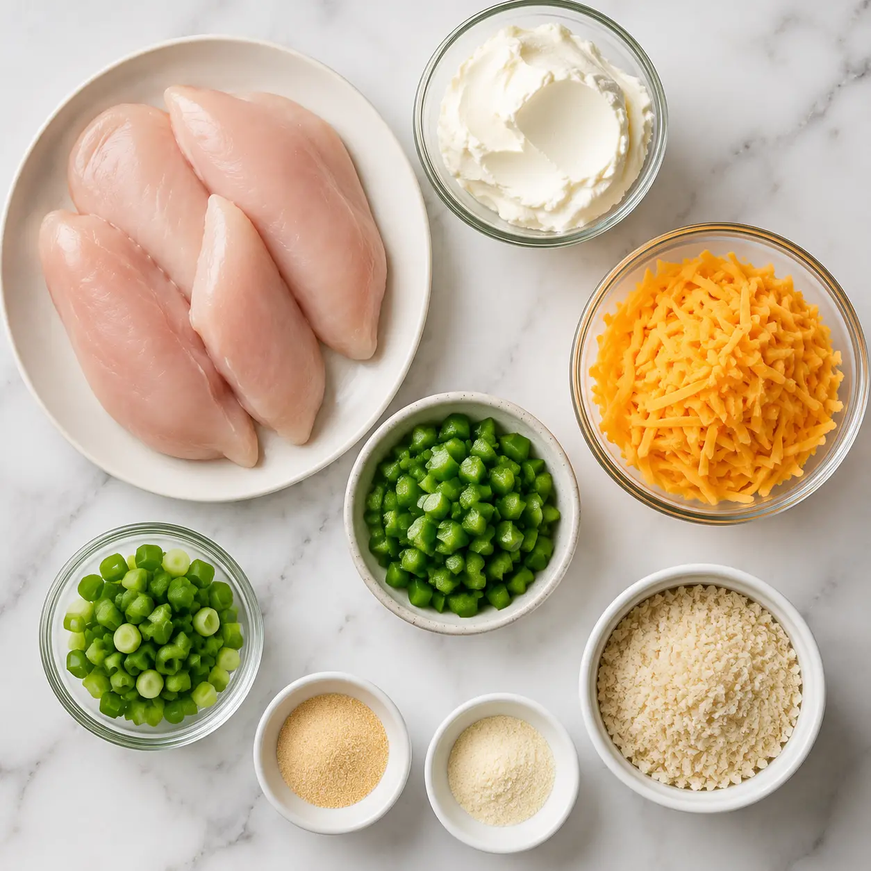 jalapeno popper smothered chicken - main ingredients