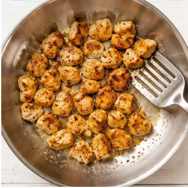 Step 2: Searing chicken until golden brown