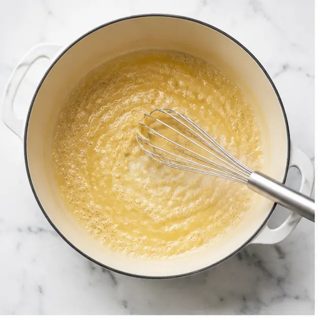 Step 1: Making the roux with butter and flour