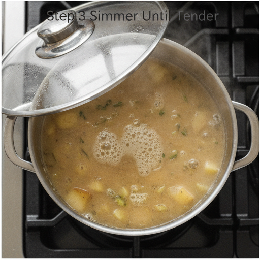 potato leek tomato soup - step 3