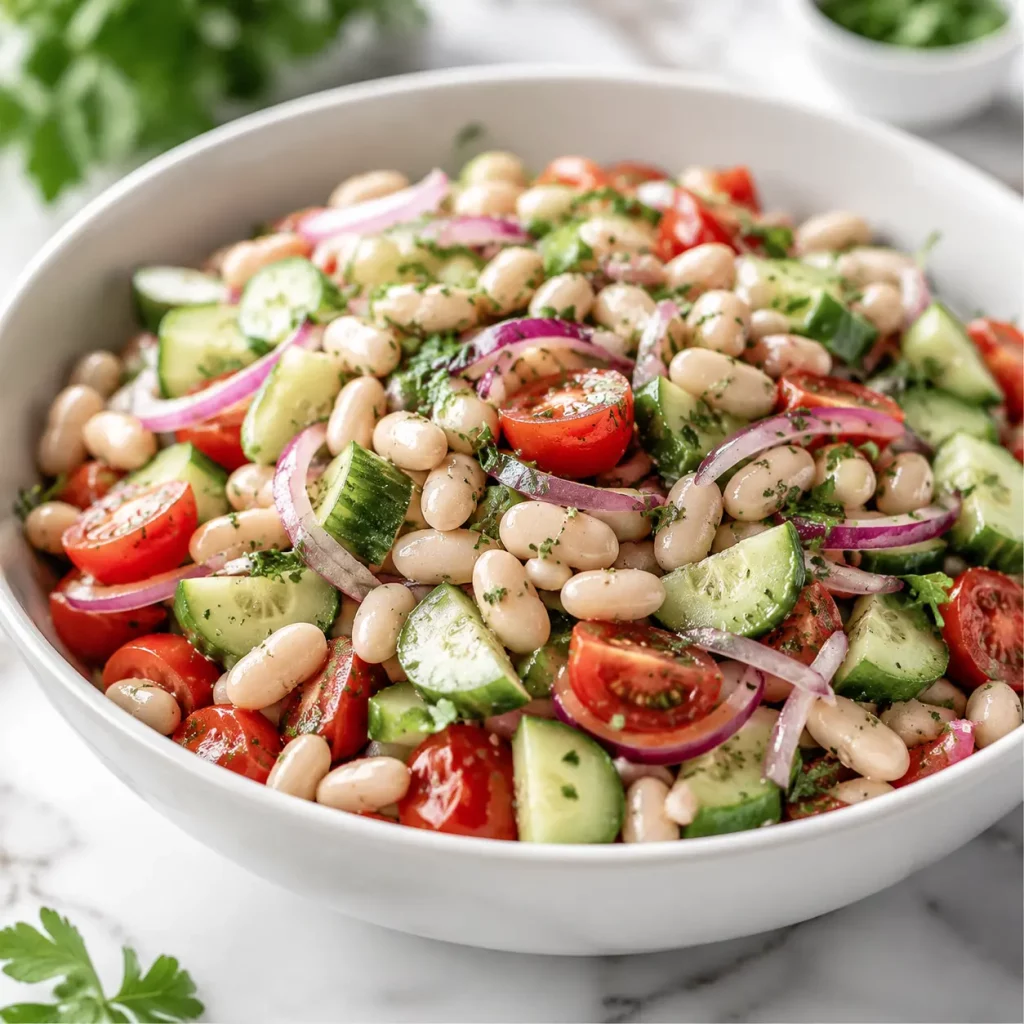 white bean salad 584256518