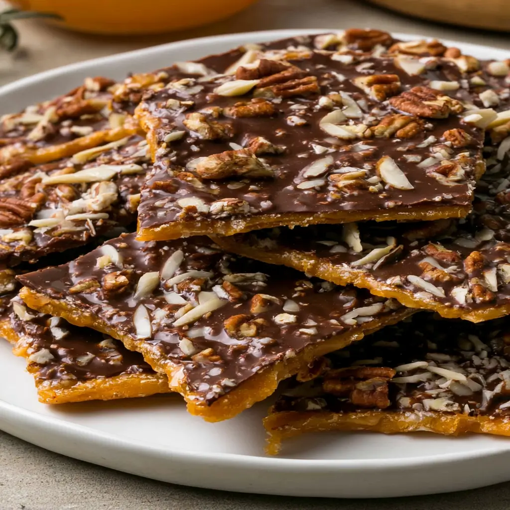 butter pecan toffee bark - final presentation