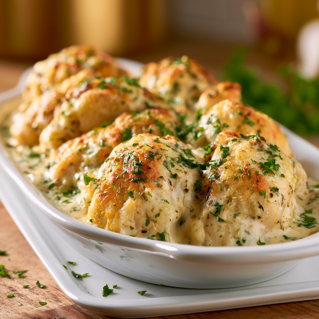 garlic parmesan chicken bake - final presentation