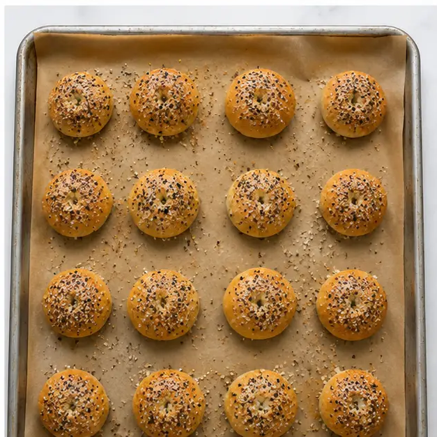 Step 4: Baking the golden-brown bagel bites in the oven