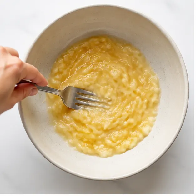Step 1: Mash the ripe banana until smooth