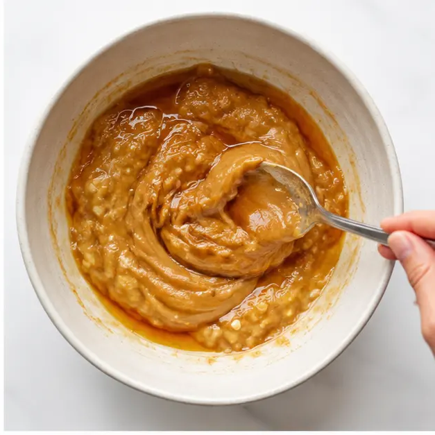 Step 2: Stir in peanut butter and honey